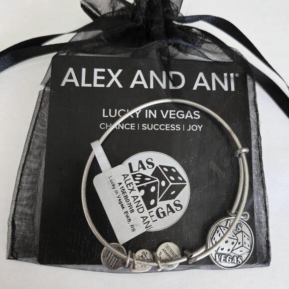 Alex and Ani Lucky in Vegas Las Vegas Dice Charm Expandable Bangle Bracelet - Picture 1 of 4